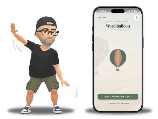 Word Balloon kelime bulma oyunu uygulaması ekranı